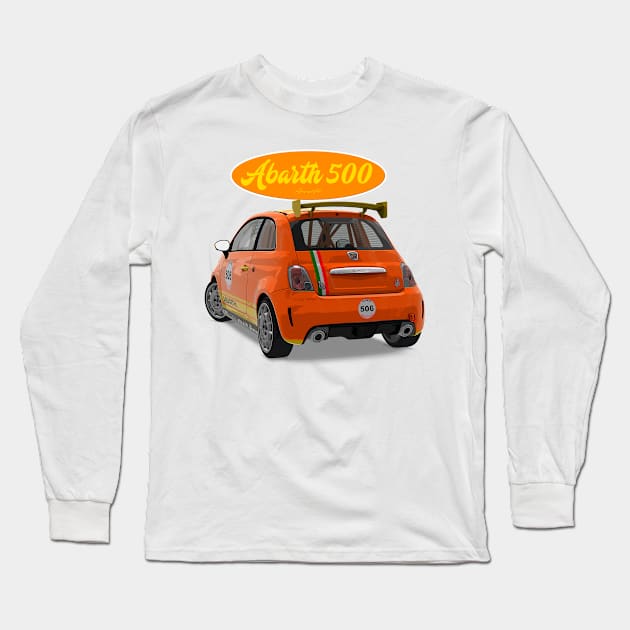 ABARTH 500 506 Back Long Sleeve T-Shirt by PjesusArt